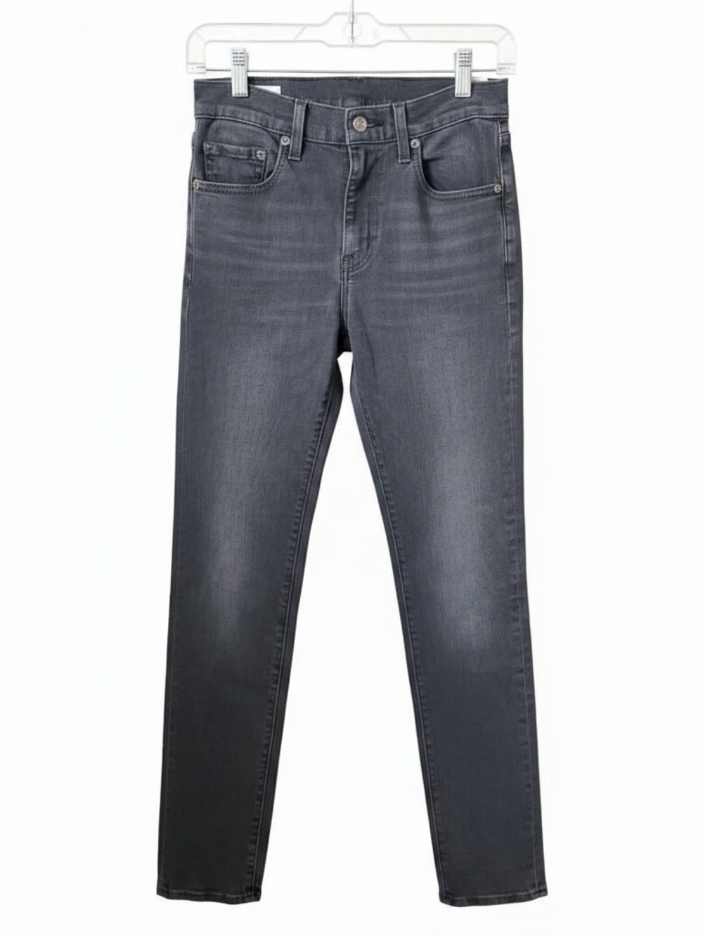New Levi's Premium 724 High Rise Slim Straight Black Stretch Jeans Size 26x32